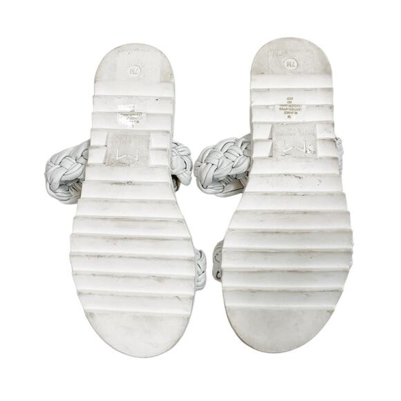 MARC FISHER Jamie Slip On Woven Leather Flat Espadrille Sandals - Picture 6 of 8